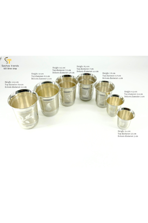 Silver Tumblers in 7 distinct sizes-Baby shower