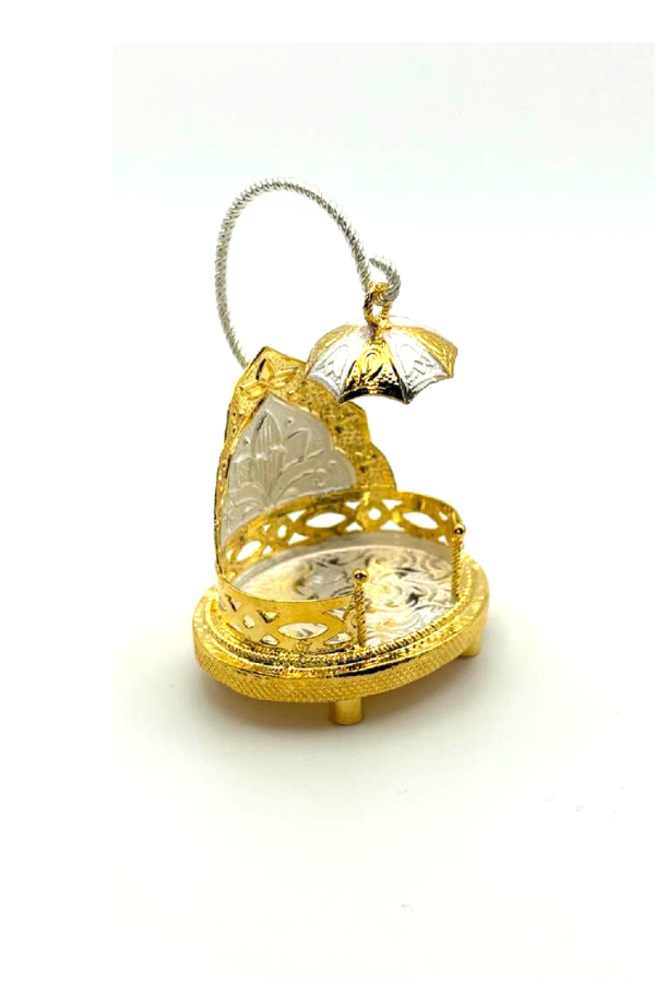 925 Silver dual-tone Mini Mantap-Pooja room decor-Silver decor-Idols-Gifts-silver articles