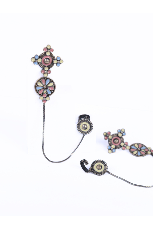 Mantra 925 silver oxidized earring