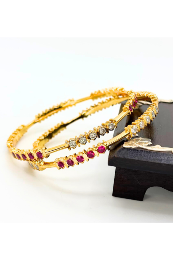 925 silver gold plated - Lightweight Bangle 2.5 size