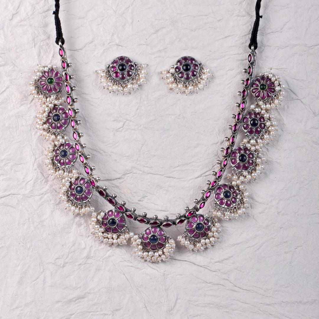 Sindhuja Necklace - 925 oxidized silver