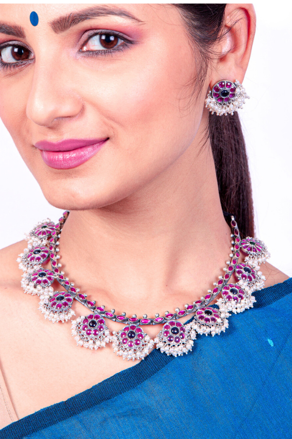 Sindhuja Necklace - 925 oxidized silver