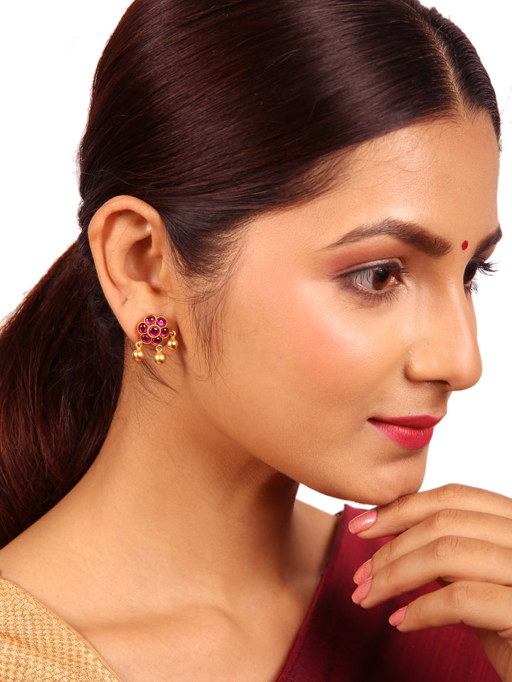 Sindhura Stud - 925 silver gold polish