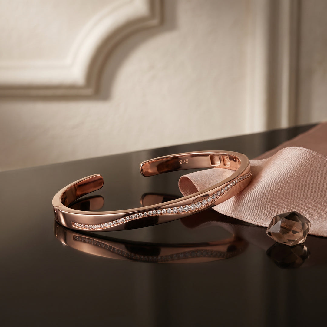 Rose gold silver bangle or kada