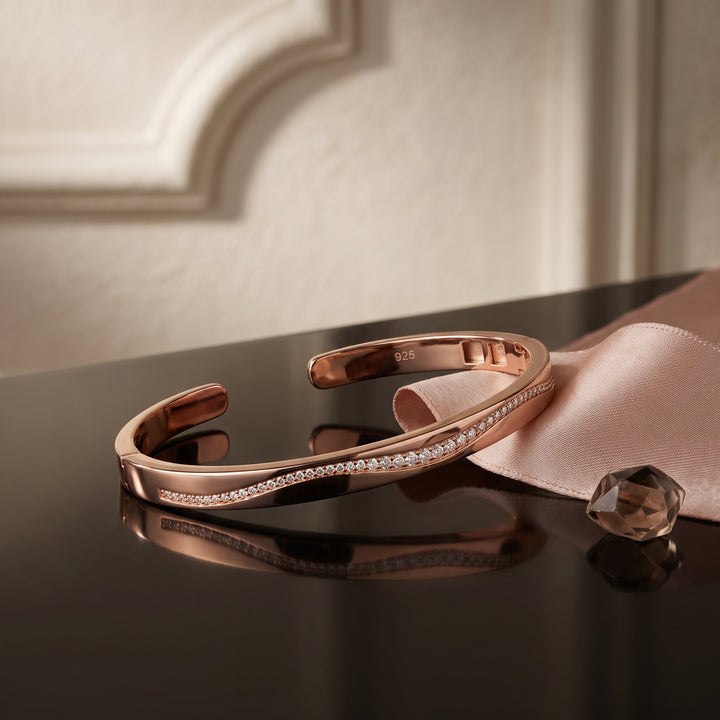 Rose gold silver bangle or kada