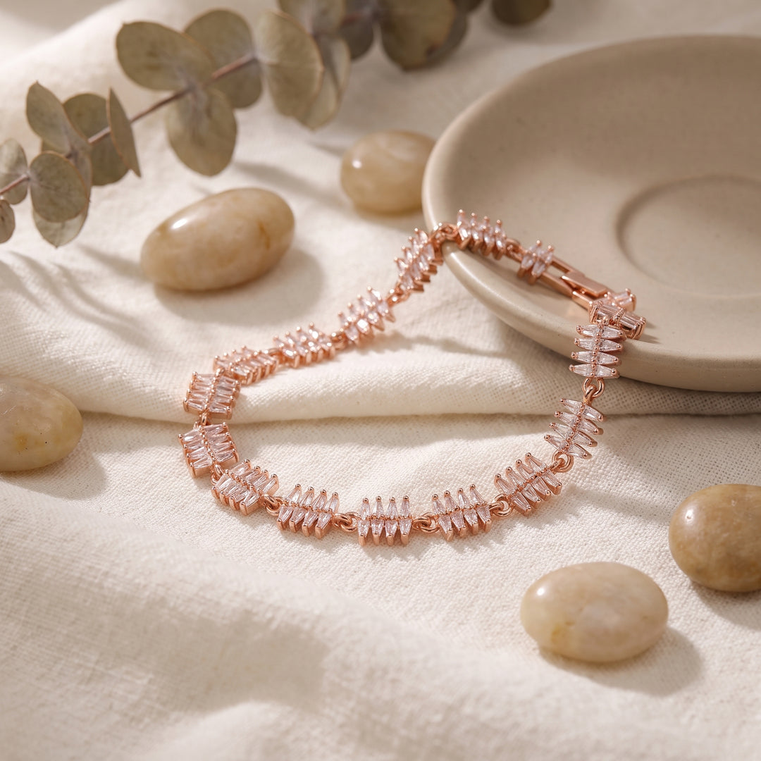 Baguette-cut Silver Bracelet