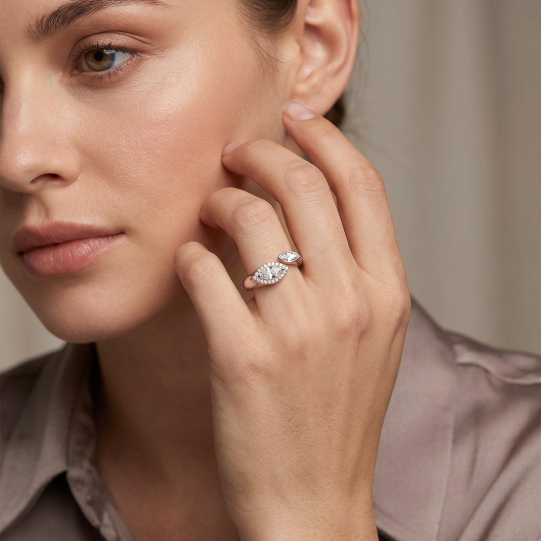 Marquise Silver Finger Ring