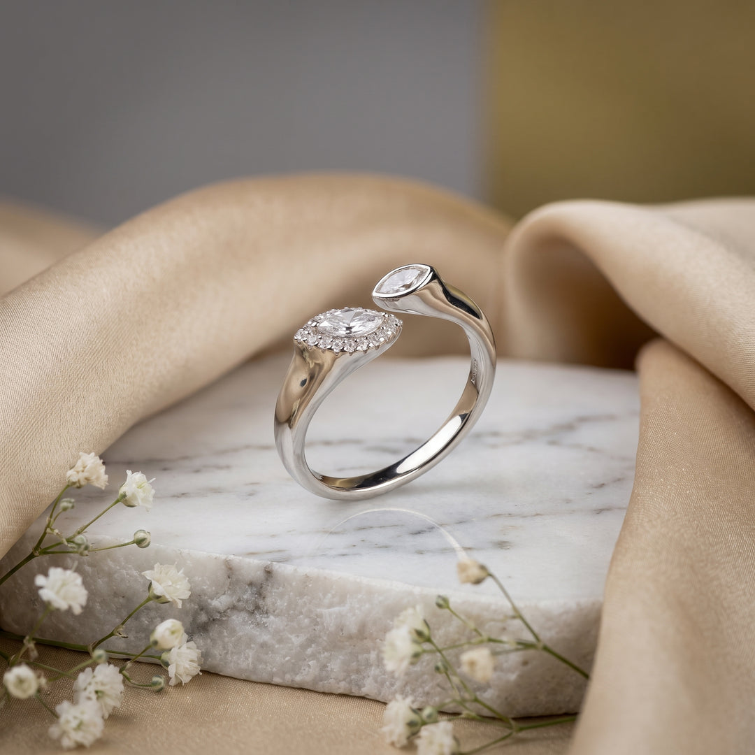 Marquise Silver Finger Ring