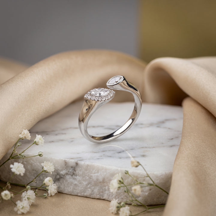 Marquise Silver Finger Ring