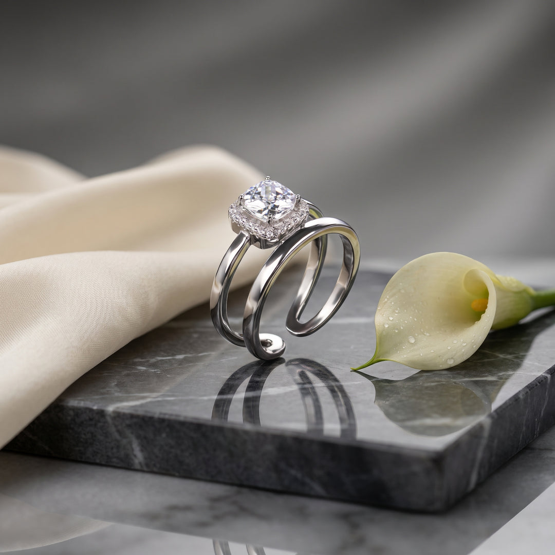Solitaire Silver Finger Ring