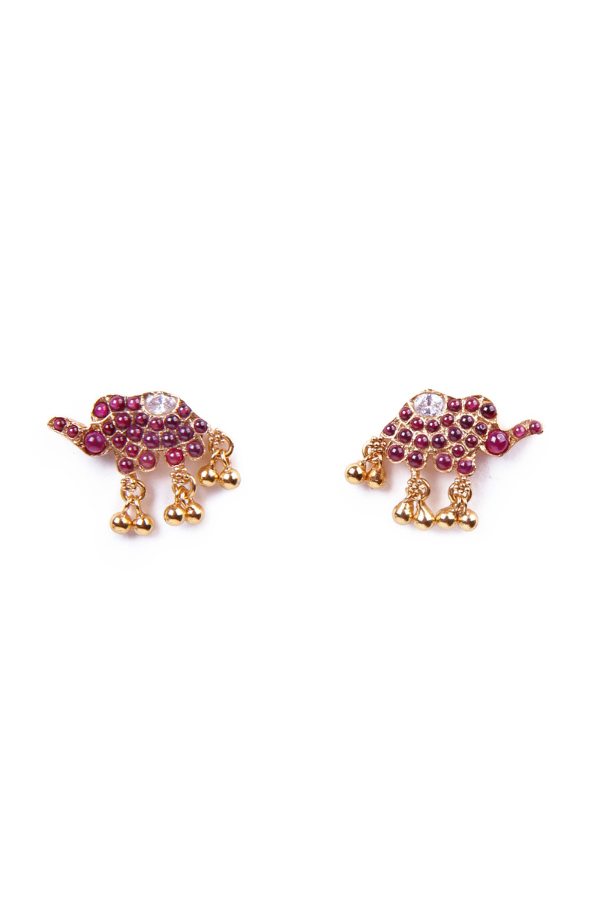 Srinitha Stud / Earring - 925 silver gold polish
