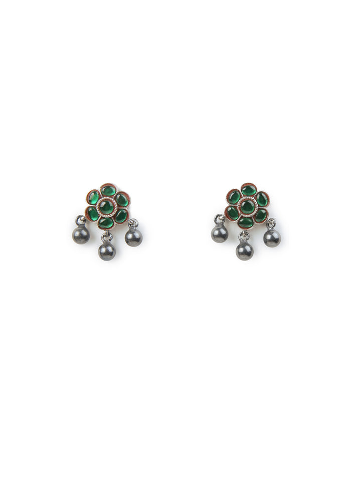 Sriya Stud-925 silver (oxidized)-Earrings