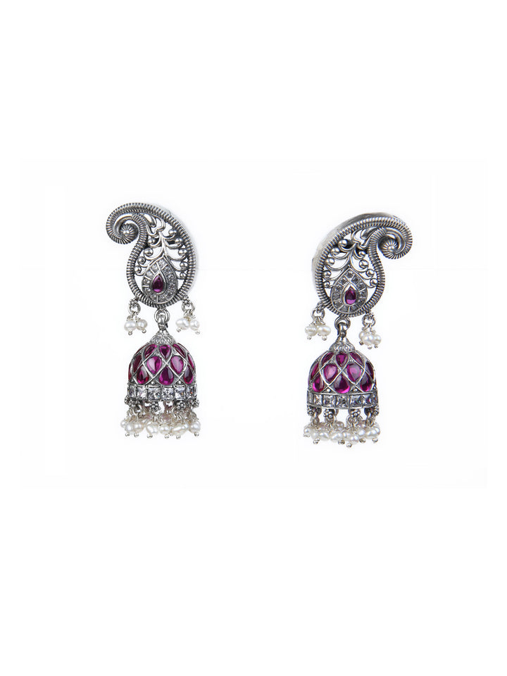 Suhas Jhumka - 925 silver oxidized - Earrings