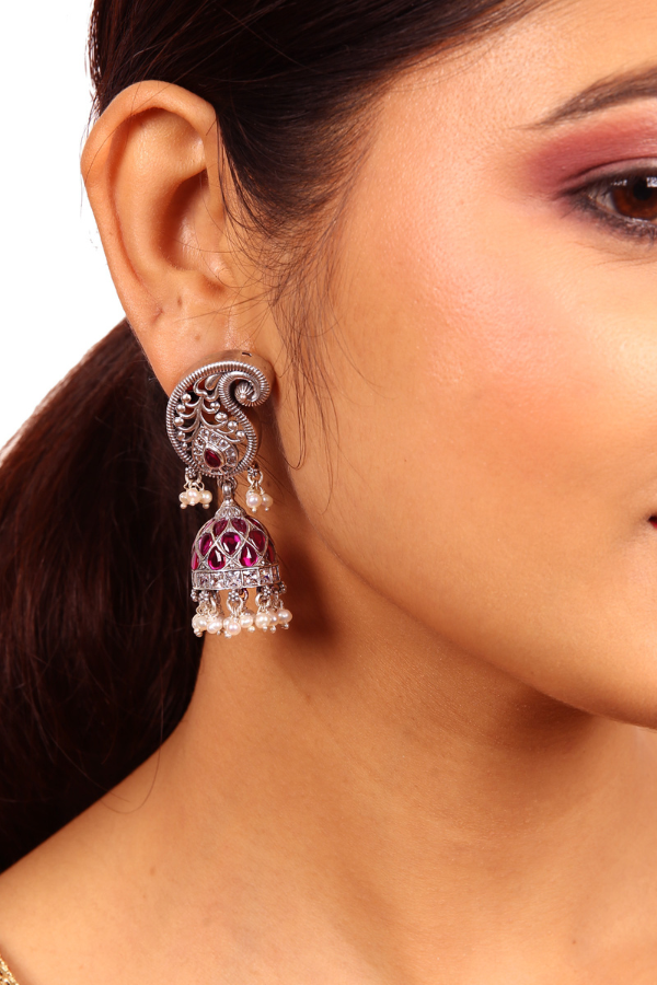 Suhas Jhumka - 925 silver oxidized