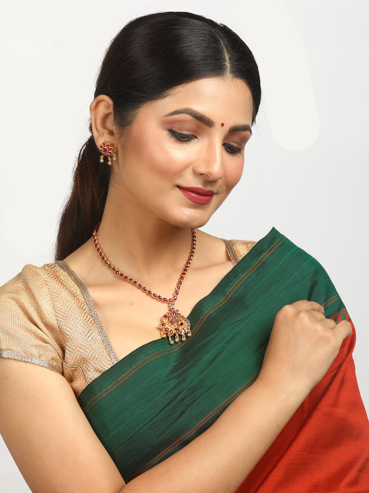 Sunanda Necklace - 925 silver gold polish