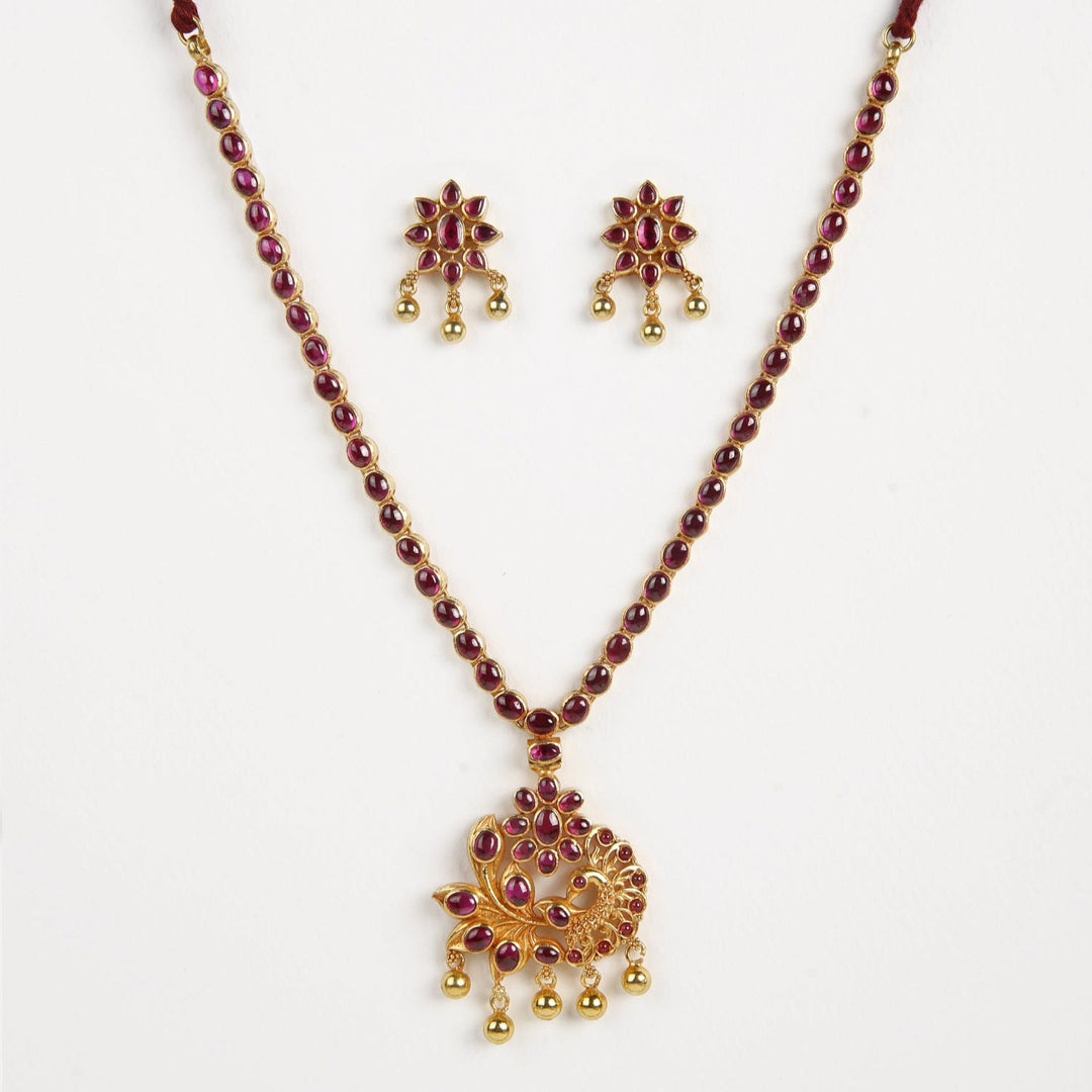 Sunanda Necklace - 925 silver gold polish