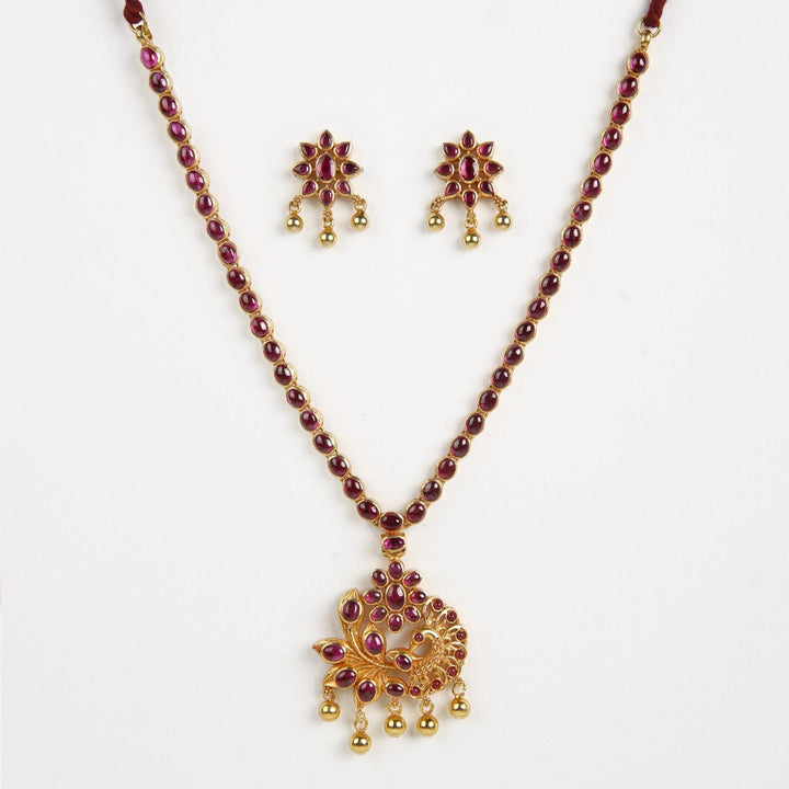 Sunanda Necklace - 925 silver gold polish