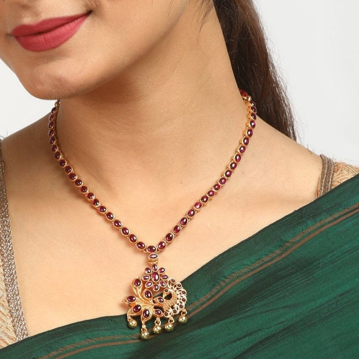 Sunanda Necklace - 925 silver gold polish