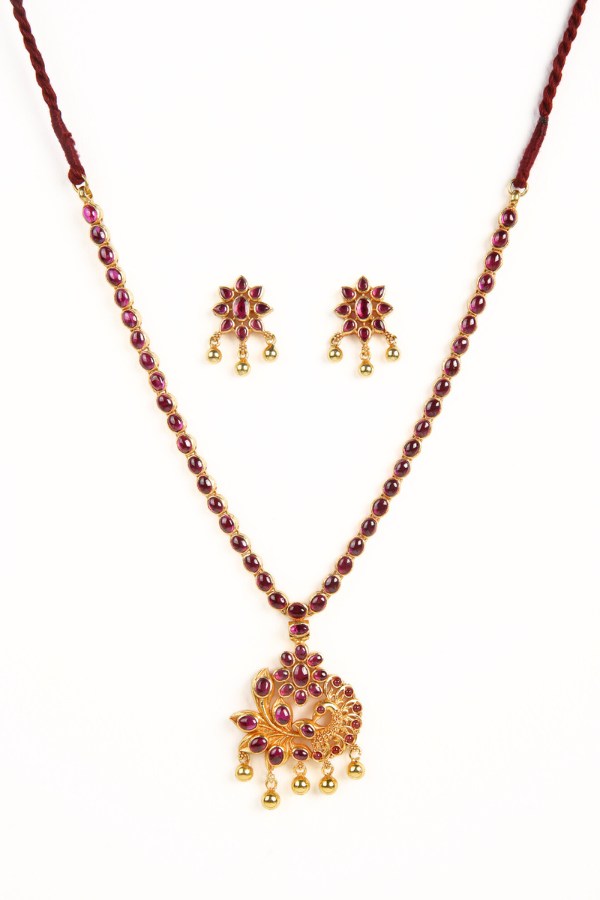 Sunanda Necklace - 925 silver gold polish