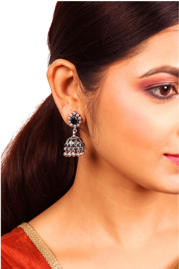 Tansh Jhumka - 925 silver oxidized