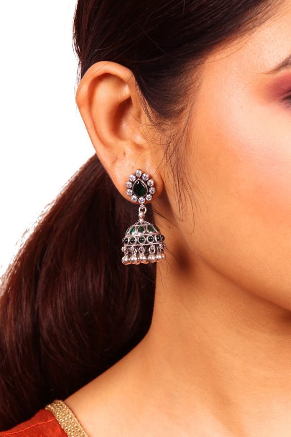 Tansh Jhumka - 925 silver oxidized