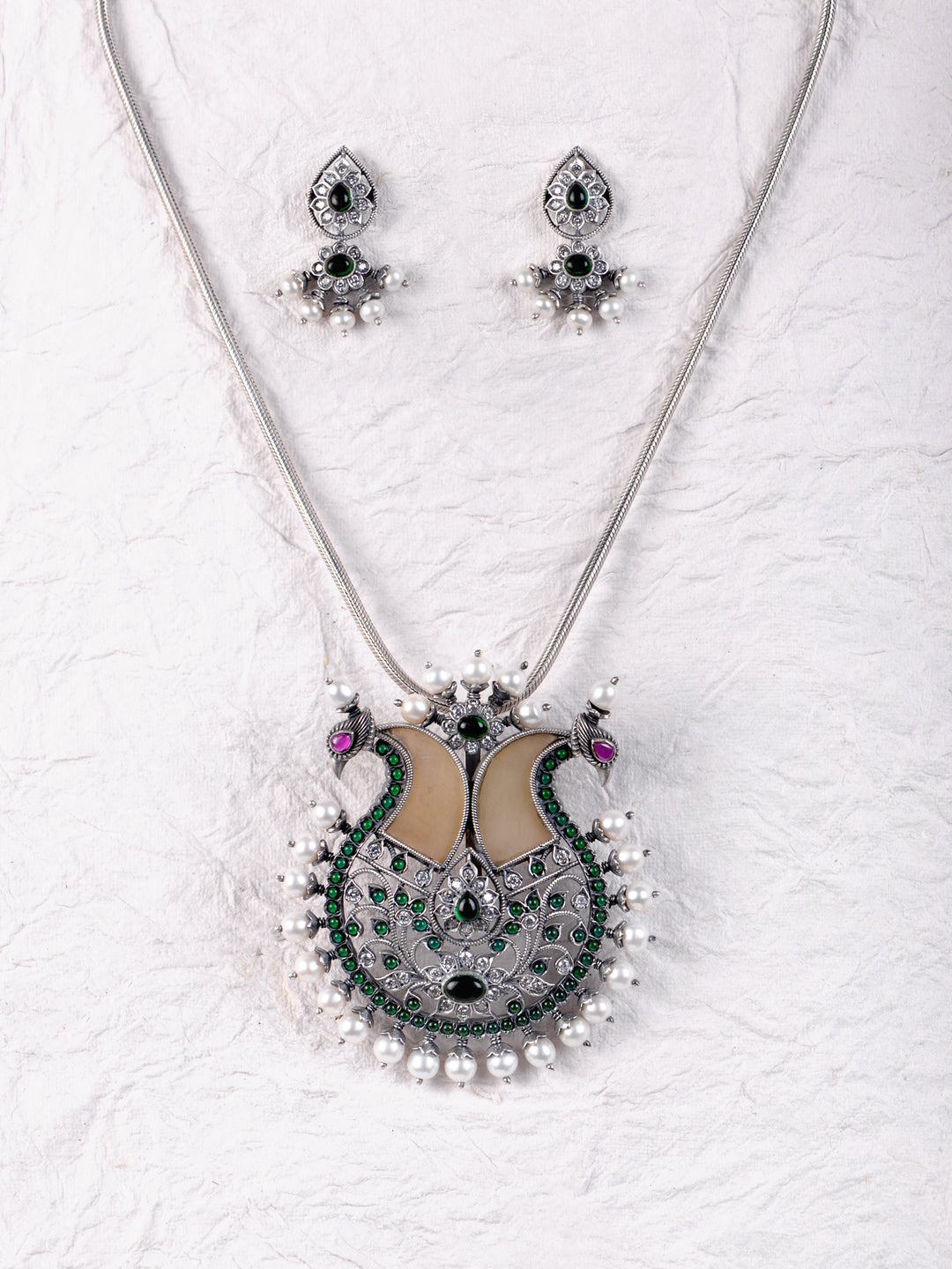 Thogai necklace - 925 oxidized silver
