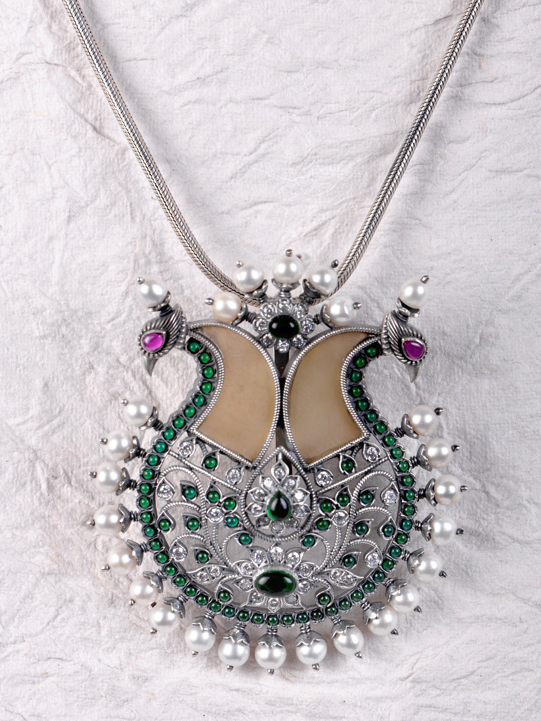 Thogai necklace - 925 oxidized silver