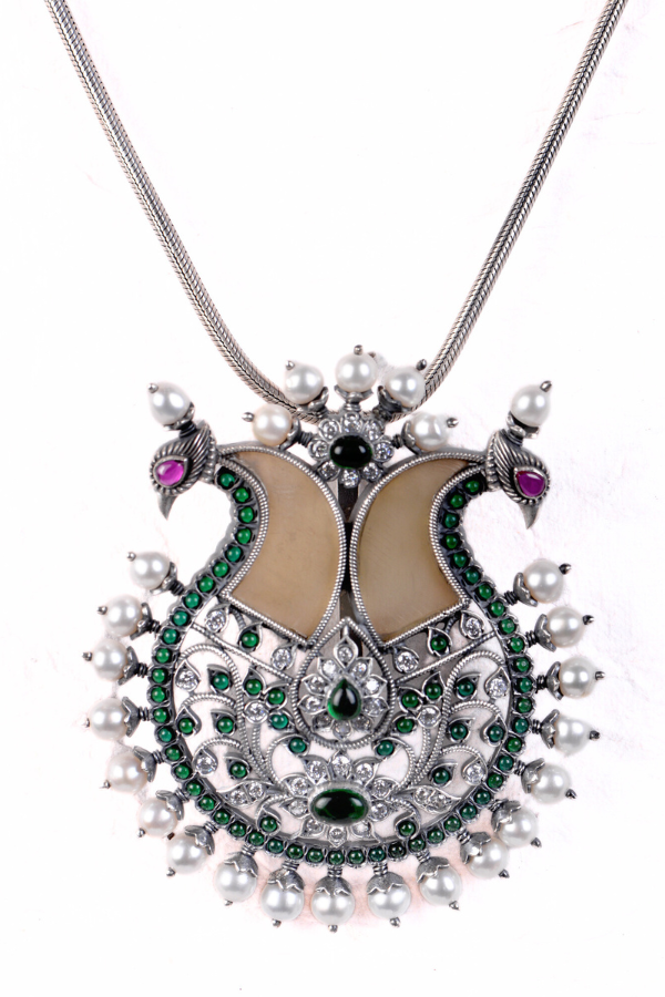 Thogai necklace - 925 oxidized silver