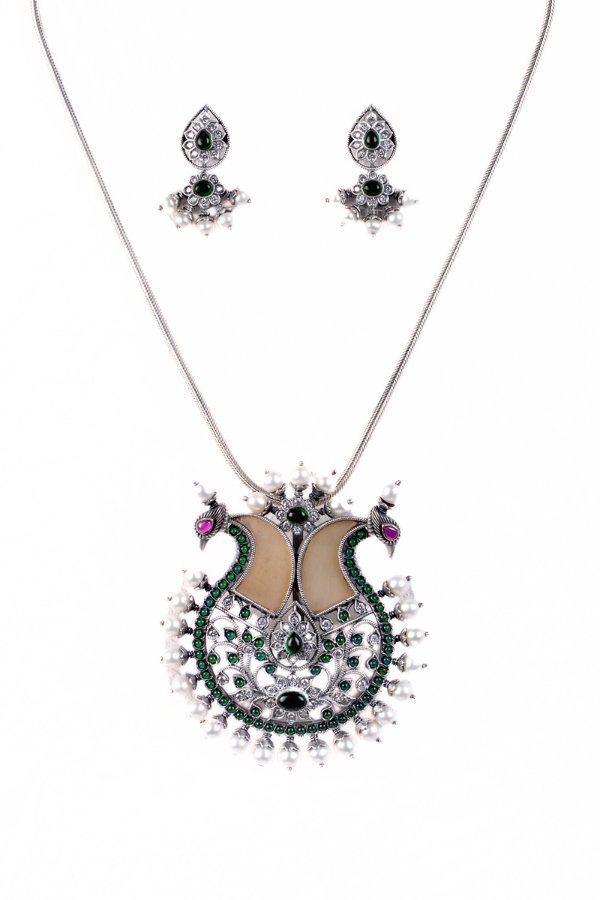 Thogai necklace - 925 oxidized silver