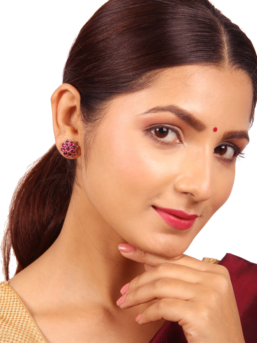 Uditi Stud - 925 silver oxidized - Earrings