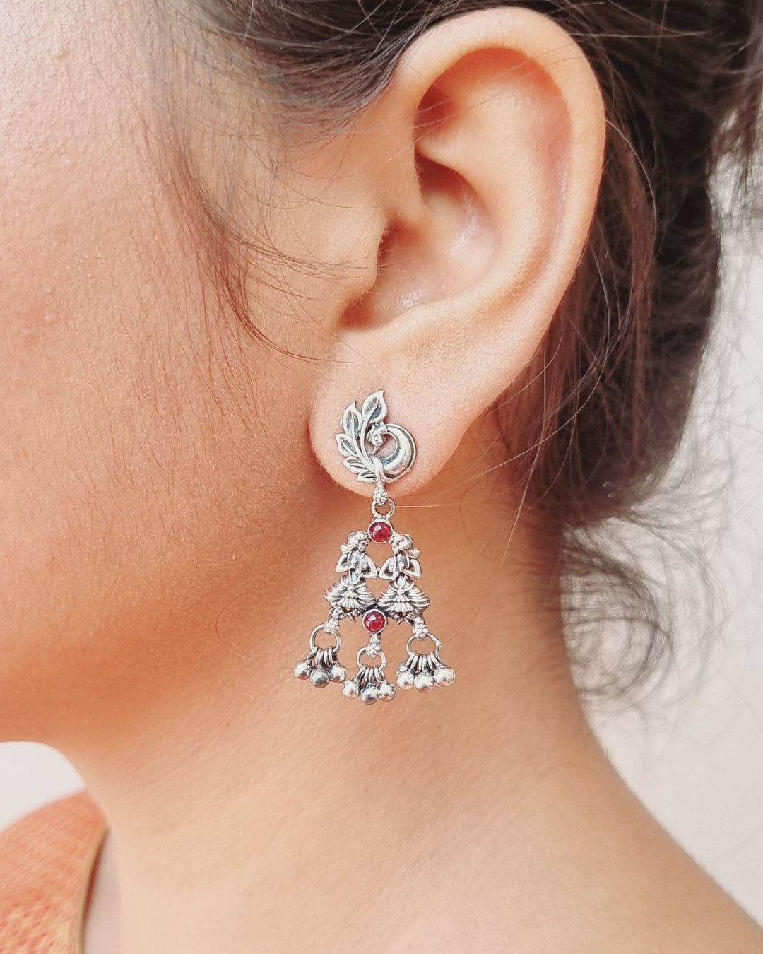 Sterling silver Jewelry, 925 silver earring, Festival collection, Navarathri, Christmas, Tribal jewelry, Gifts