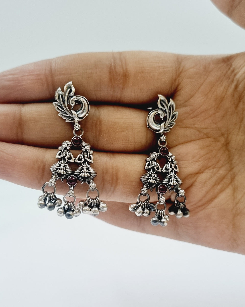 Sterling silver Jewelry, 925 silver earring, Festival collection, Navarathri, Christmas, Tribal jewelry, Gifts