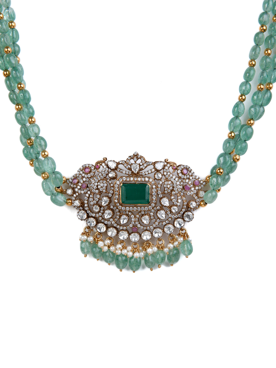 Victorian Sitara necklace - 925 Silver gold polish