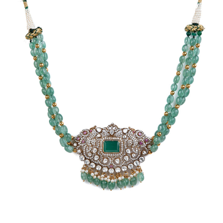 Victorian Sitara necklace - 925 Silver gold polish