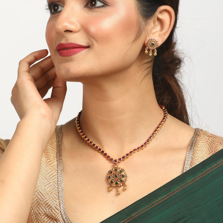 Vikriti Necklace - 925 silver gold polish