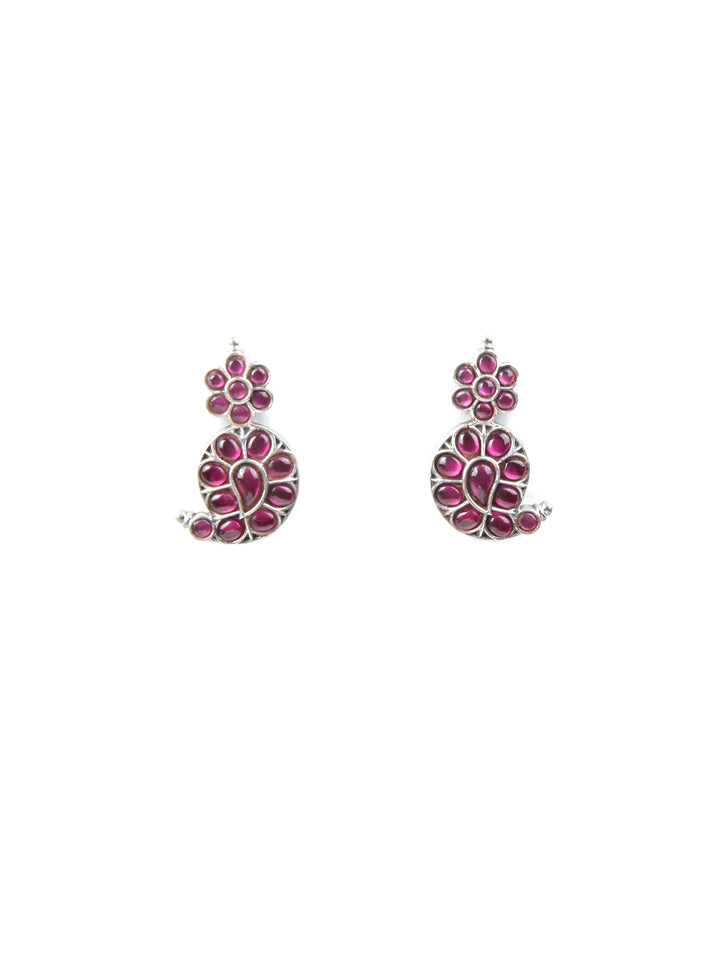 Vinita Stud - 925 silver oxidized - Earrings