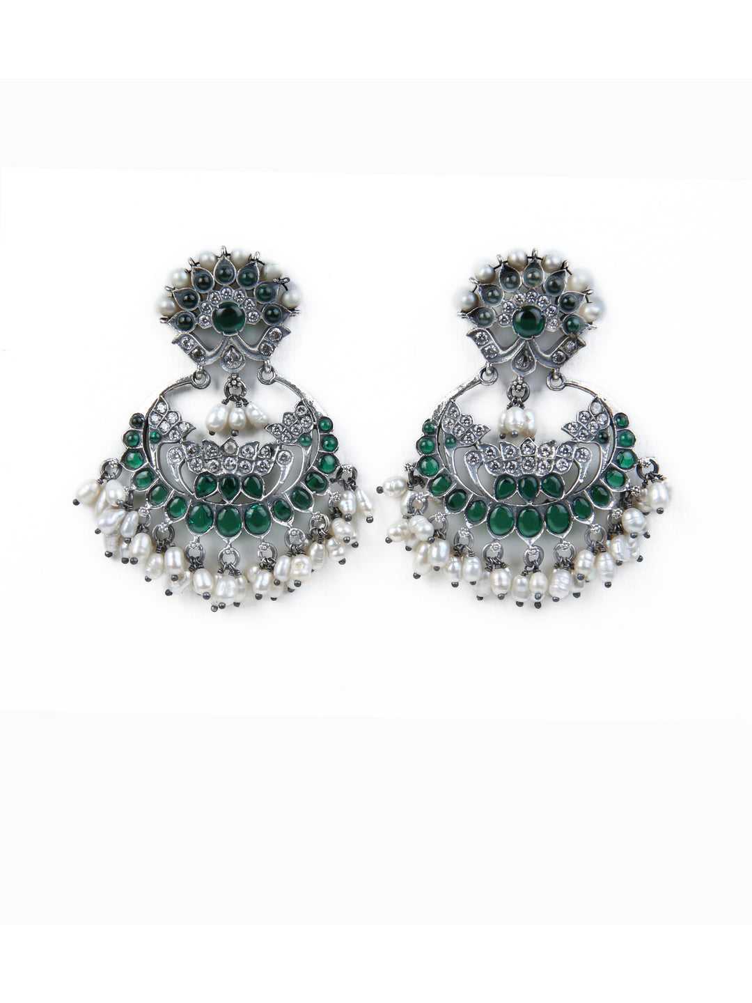 Visha chaandbali Earring - 925 silver oxidized
