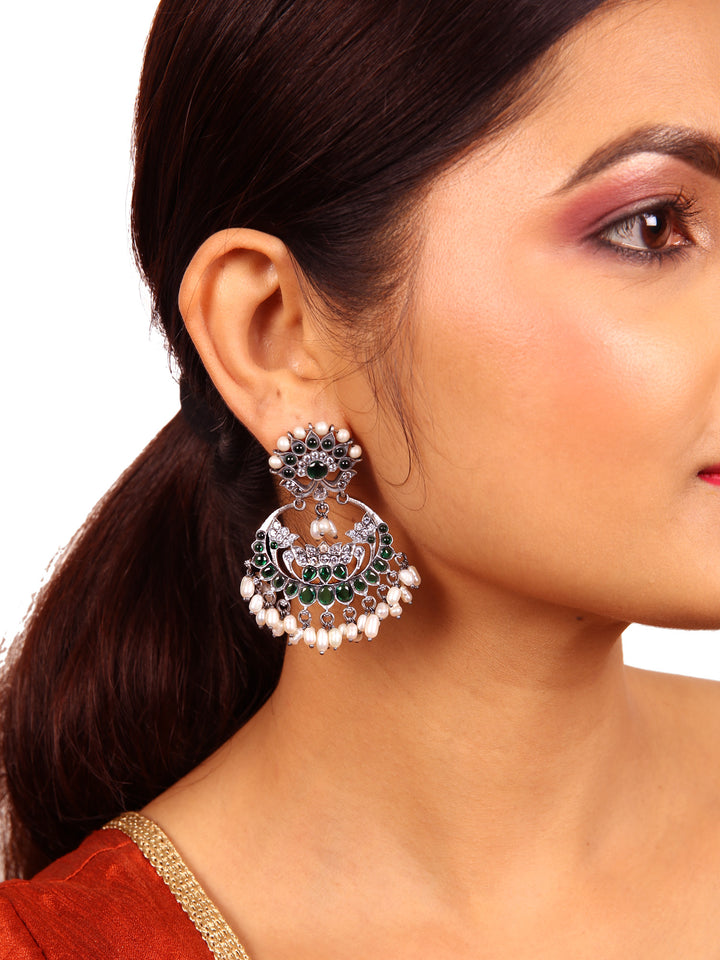 Visha chaandbali Earring - 925 silver oxidized