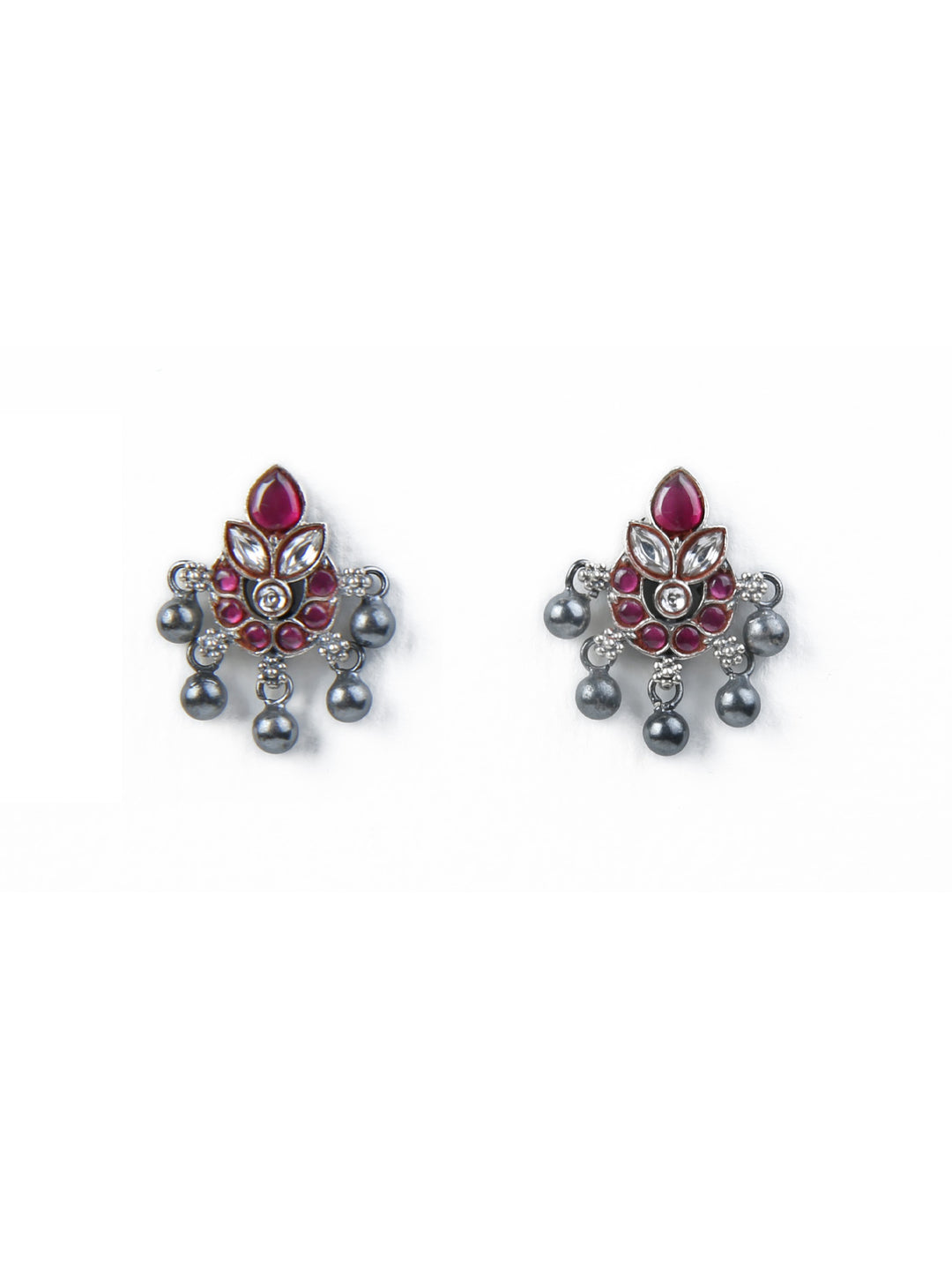 Vishali Stud - 925 silver oxidized - Earrings
