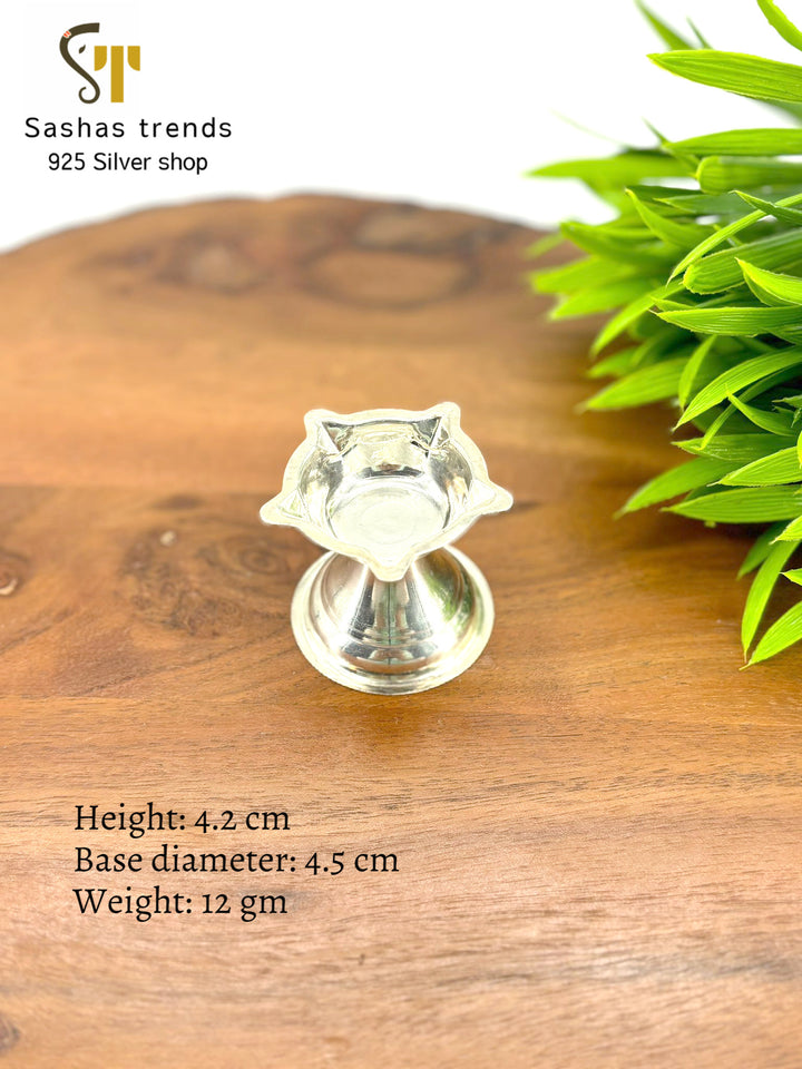 Silver Five Flame Diya
