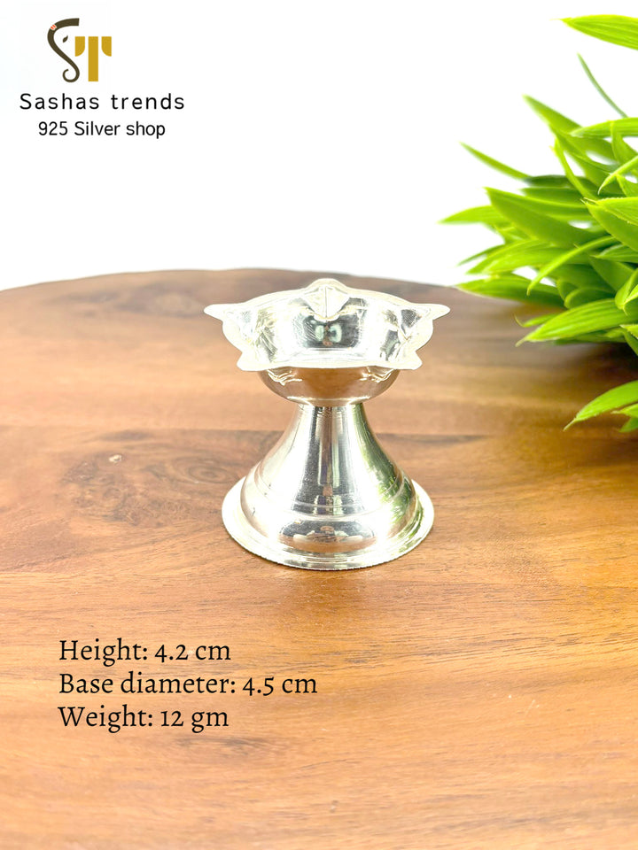 Silver Five Flame Diya