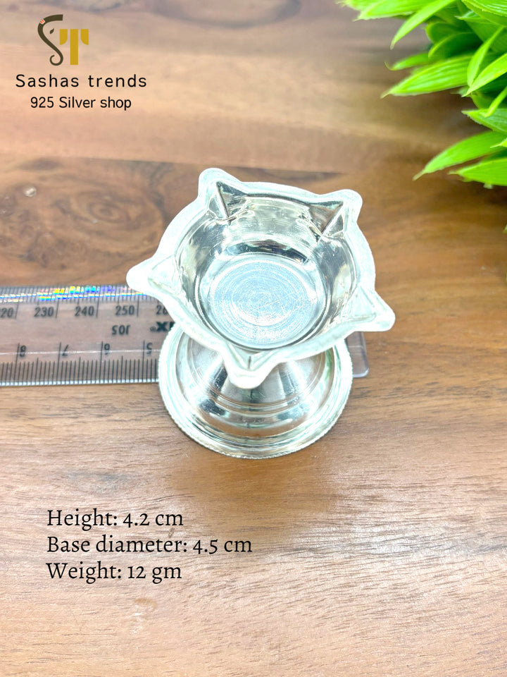 Silver Five Flame Diya