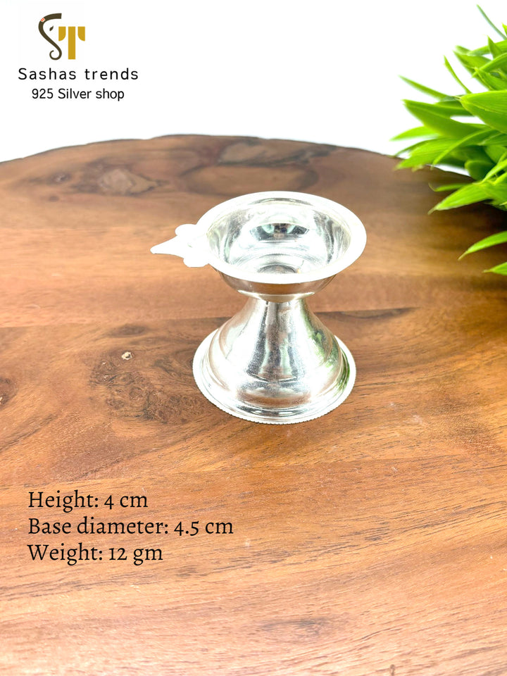 Silver Single Flame Diya