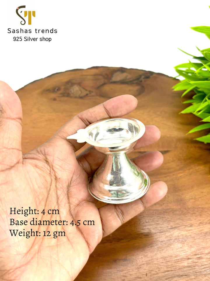 Silver Single Flame Diya