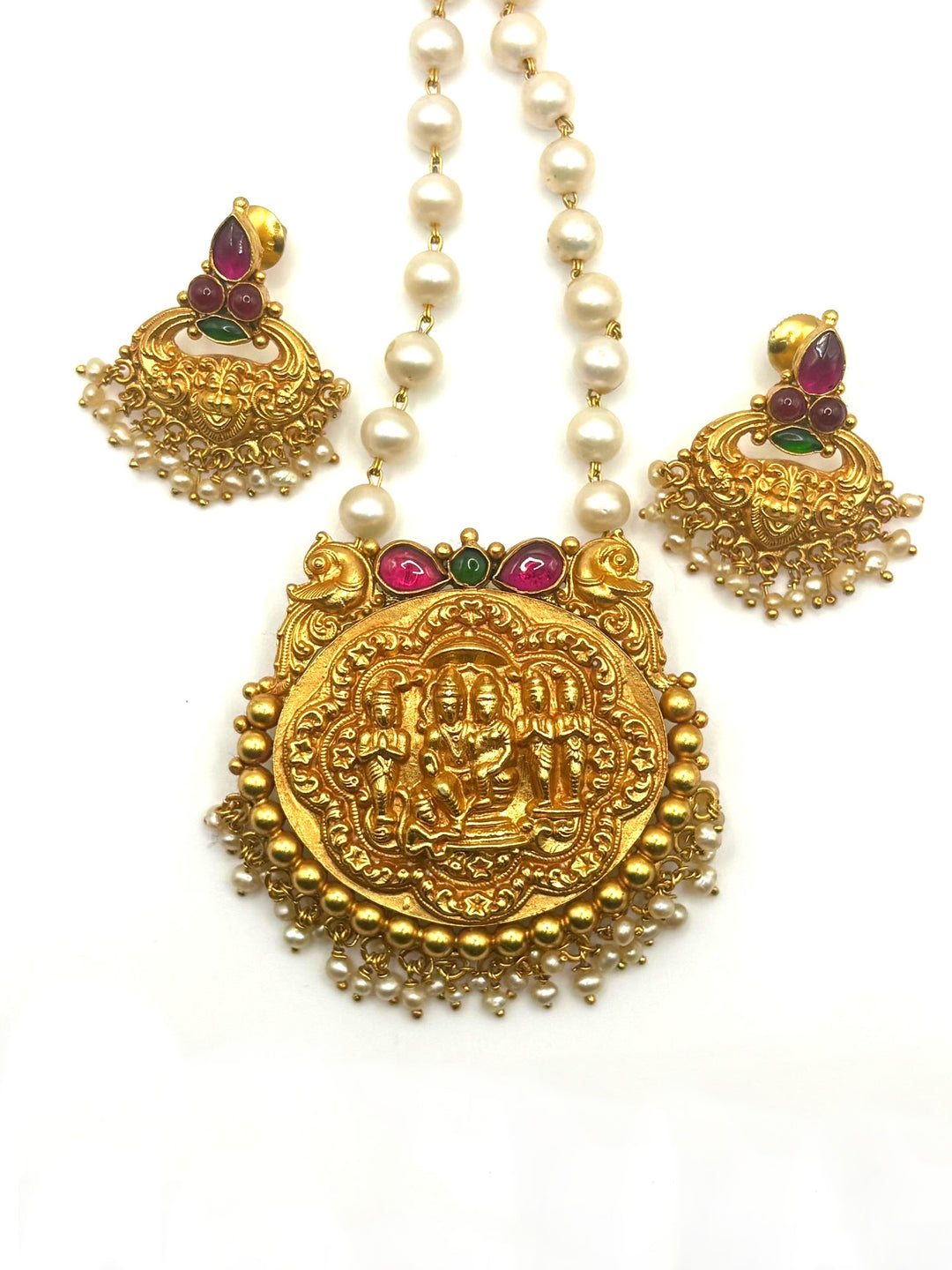 Rama Pattabhishekam Necklace - 925 silver gold polish