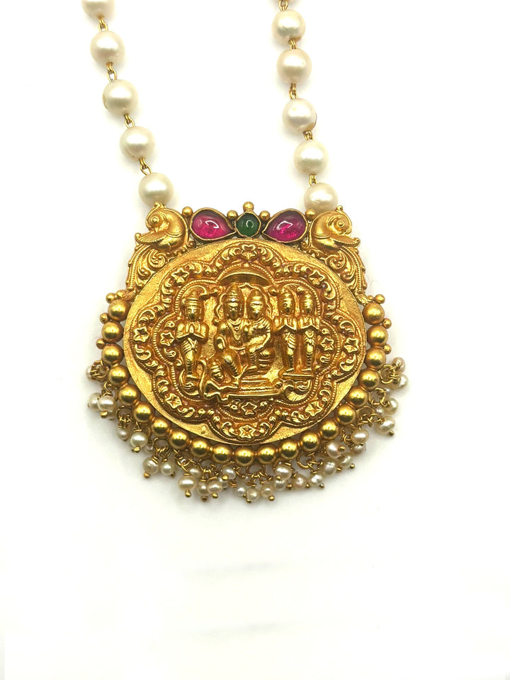 Rama Pattabhishekam Necklace - 925 silver gold polish