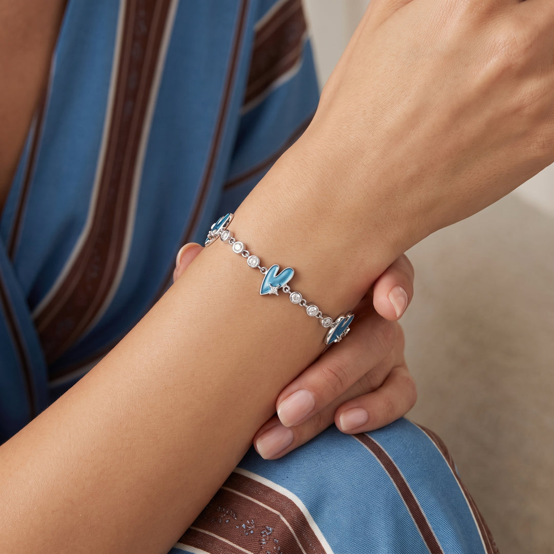 Blue Dila Silver Bracelet