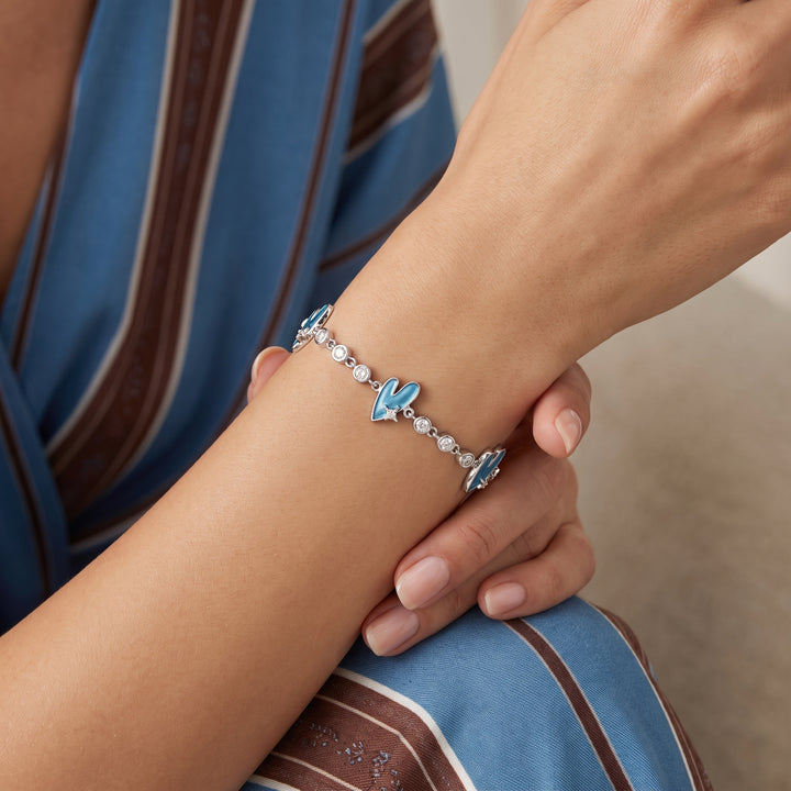 Blue Dila Silver Bracelet