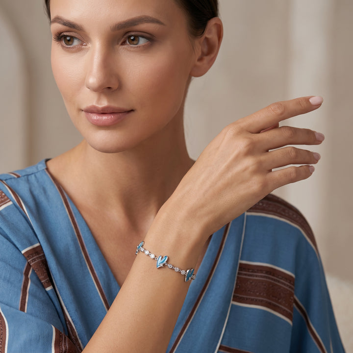 Blue Dila Silver Bracelet