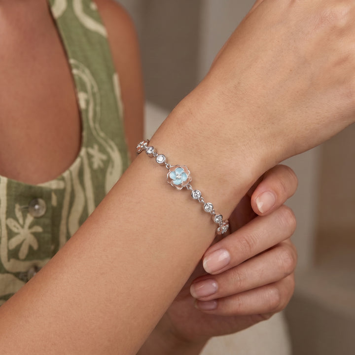 Double Layer Flower Silver Bracelet